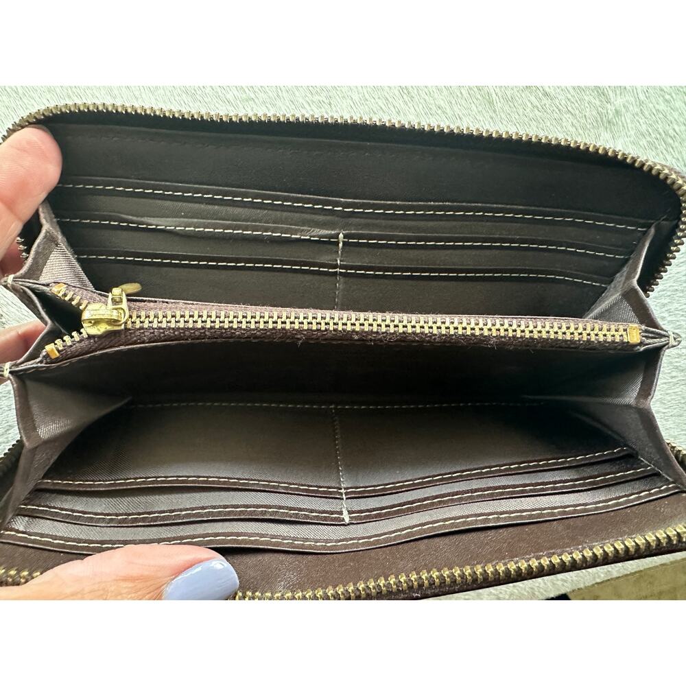 Burberry Blue Label Plaid Zip Around Long Wallet - Picture 10 of 13
